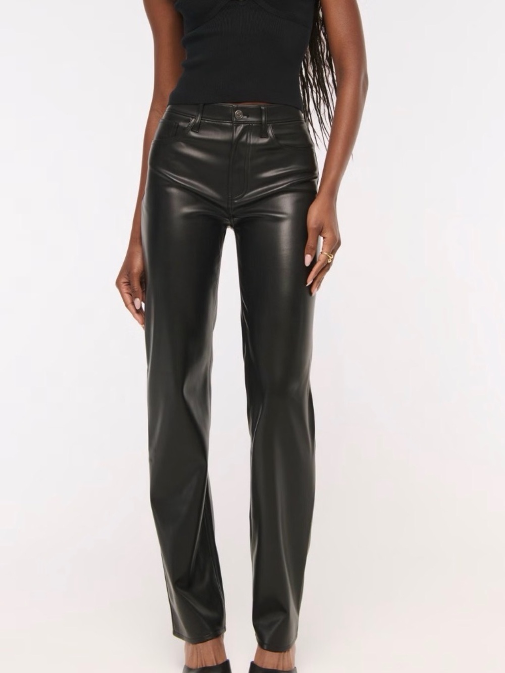 Abercrombie High Rise 90s Relaxed Vegan Leather Pants